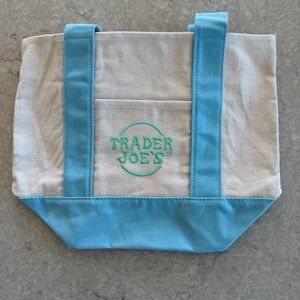 Trader Joe’s Mini Canvas Tote Bag | Pastel Blue